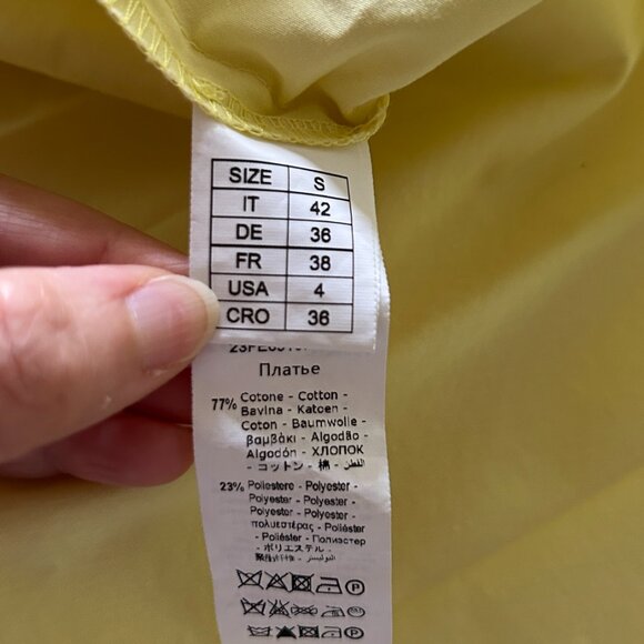 Beatrice .b Pleated Yellow Maxi Dress Size 4 - Picture 5 of 5